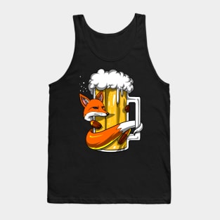 Fox Beer Drinking Party Tank Top